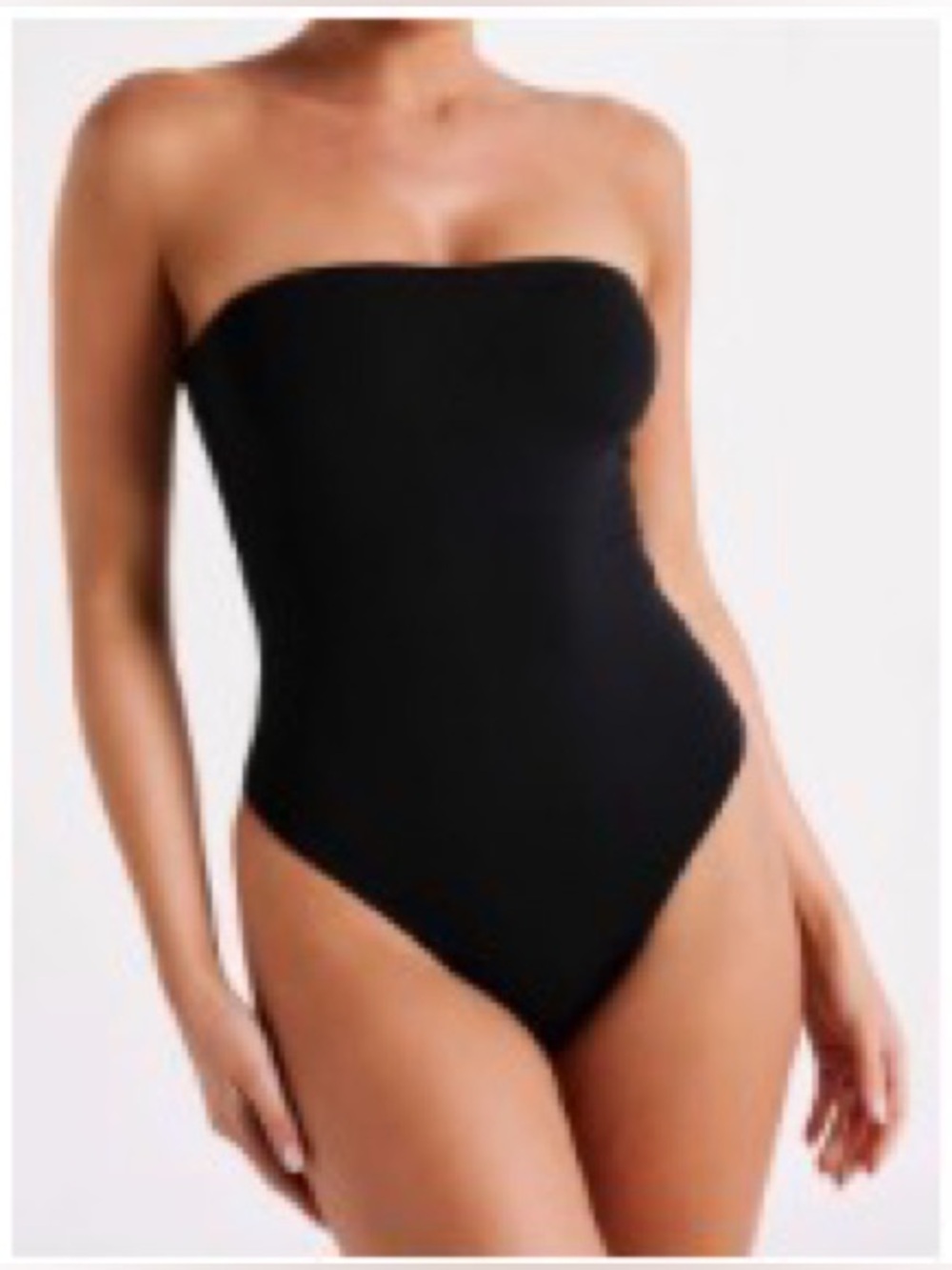 NWT Meshki Leighton Black Strapless One-Piece Bodysuit